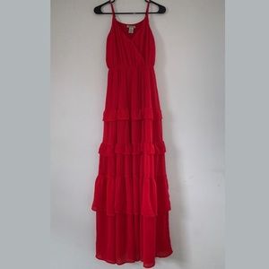 RED floor length layered Maxi Dress!!!